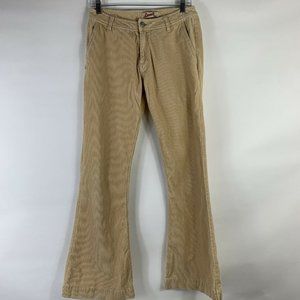 Hooch Love 5 Pants Women's Size 10 Mid Rise Corduroy Flare 100% Cotton Light Tan